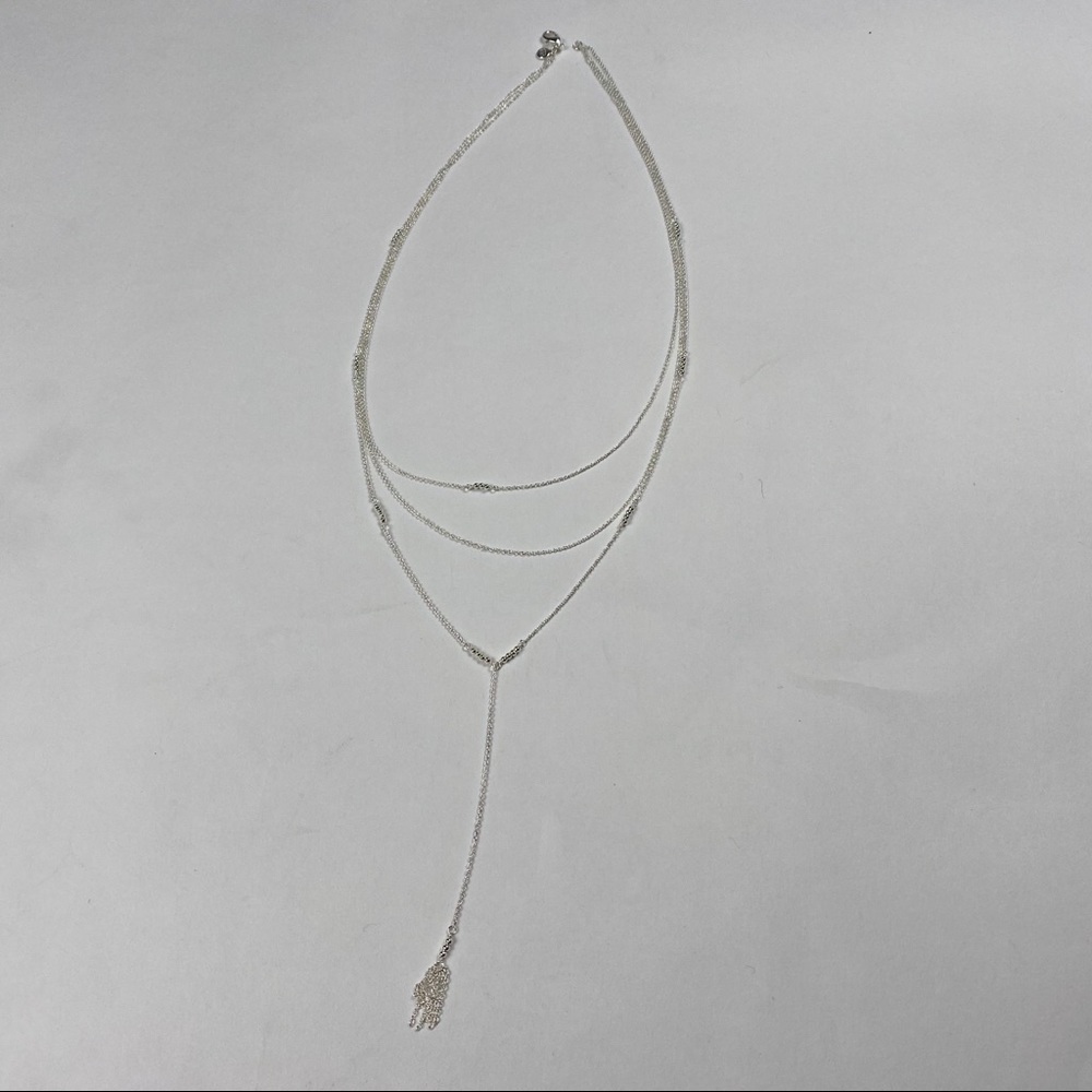 Gorjana Silver Triple Strand Necklace w/ Tassel